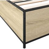 vidaXL Posteljni okvir sonoma hrast 200x200 cm inž. les in kovina, (21128848) | Shoptok.si