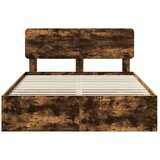 vidaXL konstrukcija postelje s predalom dimljeni oreh 140 x 190 cm, (5000113628) | Shoptok.si