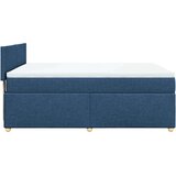 vidaXL Box spring postelja z vzmetnico modra 140x200 cm blago, (21306926) | Shoptok.si