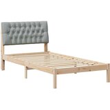 vidaXL Krevetni okvir s tapiciranim uzglavljem Smeđa 100 x 200 cm | shoptok.hr