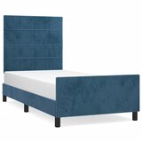 Maison Chic Posteljni okvir - Enojna postelja - Postelja za odrasle brez vzmetnice temno moder 80x200 cm žamet-J7685, (21769621) Cene