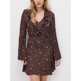 Reserved Haljina od viskoze - tamnosmeđe | shoptok.hr