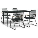  5-dijelni vrtni blagovaonski set od PVC ratana crni | shoptok.hr