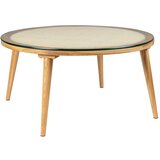 White Label Steklena okrogla mizica v naravni barvi ø 70 cm Haru – | Shoptok.si