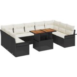  10 komada vrtni sofa set s jastučićima crni poli ratan | shoptok.hr