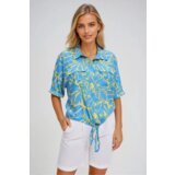 Marisse Patterned Shirt With Ties, Yellow Cene