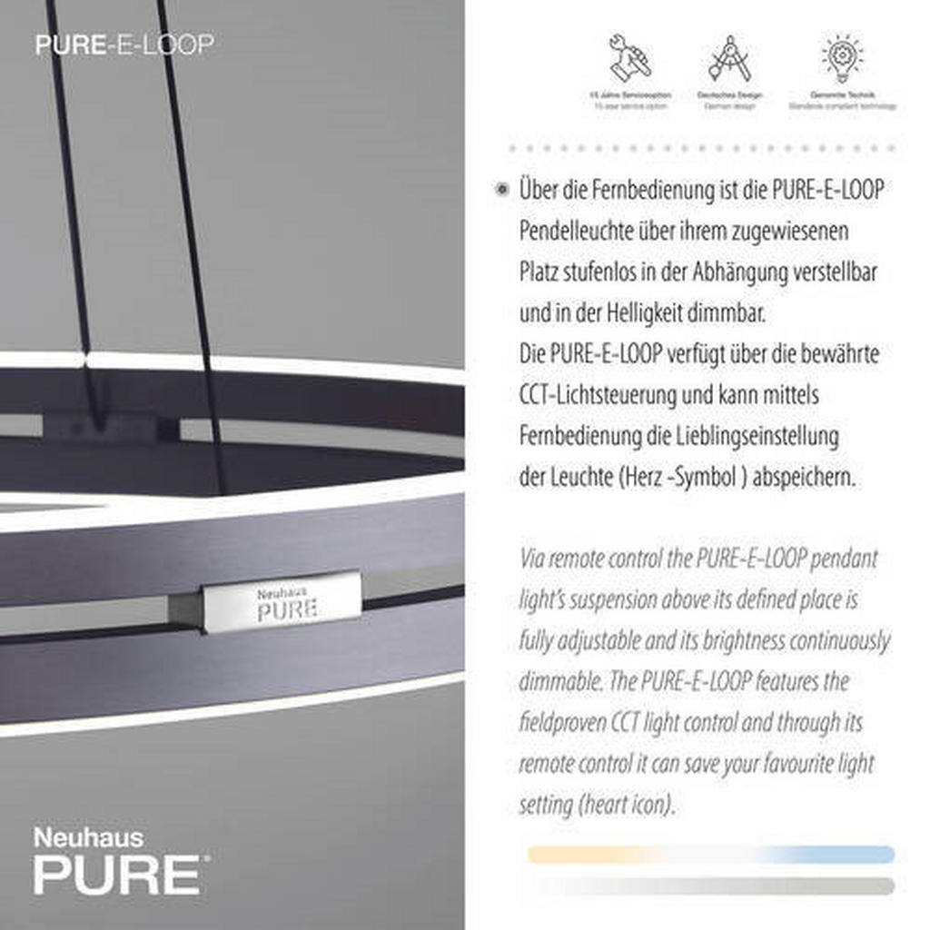 XXXL viseča led-svetilka pure-loop /2400 lm/2700-5000 K/230 v/ | Shoptok.si