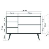 Hanah home Komoda Mega 120x90x36cm Hrast | Eponuda.ba