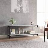 TV ormarić boja hrasta 100x33x41 cm konstruirano drvo i čelik | shoptok.hr