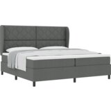  Postelja s pomičnim dnom in vzmetnico Temno siva 200x200 cm Tkanina, (22051149) | Shoptok.si