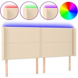 LED uzglavlje krem 183 x 16 x 118/128 cm od tkanine | Eponuda.ba