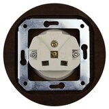  Elhard - Keramička retro zidna utičnica sa okvirom 230V crna/tamno drvo Slike