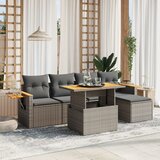  6-dijelni set vrtnih sofa od poliratana s jastucima sivi | shoptok.hr