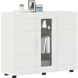 vidaXL Strani šal s polico Bela z visokim sijajem 55.5 x 29 x 100 cm | Shoptok.si