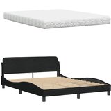  Krevet s madracem Hanko crni 160x200 cm od tkanine | shoptok.hr