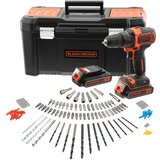 Black & Decker BLACKDECKER akumulatorski vrtalnik vijačnik 18V s priborom in kovčkom BCK186D2KA | Shoptok.si
