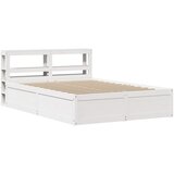 vidaXL Posteljni okvir z vzglavjem bel 150x200 cm trdna borovina, (21322120) | Shoptok.si