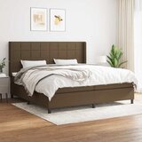  Krevet s oprugama i madracem tamnosmeđi 200x200 cm od tkanine | shoptok.hr