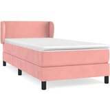 Box spring krevet s madracem ružičasti 90x200 cm baršunasti | shoptok.hr
