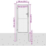  Vrtna vrata od pocinčanog čelika 100x200 cm srebrne boje | shoptok.hr