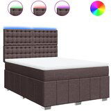 vidaXL Box spring postelja z vzmetnico temno rjava 140x200 cm blago, (21309019) | Shoptok.si
