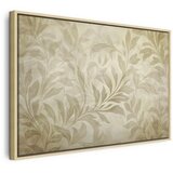  Slika - Botanical Motif with Leaves and Vines in Sand Colors 90x60 U prirodnom drvenom okviru | shoptok.hr