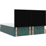 vidaXL Otomanski posteljni okvir z vzmetnicami zelen 200x200cm žamet, (21609241) | Shoptok.si