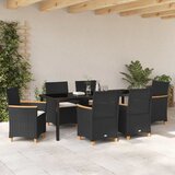  Vrtni set za objed 7 kom. Crna poliratan | shoptok.hr