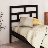  Uzglavlje za krevet crno 106 x 4 x 100 cm od masivne borovine | shoptok.hr
