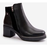 Boto Women's Eco Leather Ankle Boots With Heel Insulated Black Revianna | Shoptok.si