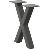  Noge za klub stolić u obliku slova X, 2 kom, antracit, 30 x (30-31) cm, čelik Slike