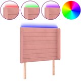  LED uzglavlje ružičasto 103x16x118/128 cm baršunasto | shoptok.hr