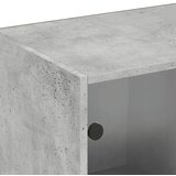  Regal za knjige s vratima boja betona 204 x 37 x 75 cm drveni | shoptok.hr