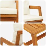 Bistro set s jastukom 3 pcs Smeđa Čvrsto drvo akacije | shoptok.hr