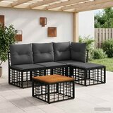  Set vanjskih sofa 5 kom. Crna i tamno siva Poliester | shoptok.hr