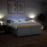  Krevet s oprugama i madracem svjetlosivi 200 x 200cm od tkanine | shoptok.hr