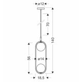 Viseći luster CORDEL na sajli, 2xG9/28W/230V, mesing/dimno bež | Eponuda.com