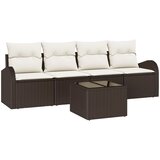  Sjedeća garnitura za vrt 5 pcs 4-Seater Smeđa i krem poliratan | Shoptok.si