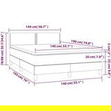  Krevet box spring madrac LED cappuccino 140x190cm umjetna koža | shoptok.hr