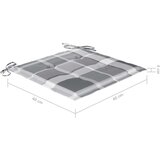 vidaXL Blazine za vrtne stole 2 kosa siv karo vzorec 40x40x3 cm blago | Shoptok.si