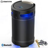 Manta SPK5120 prenosni KARAOKE zvočnik, Bluetooth 5.0, 100W RMS, STEREO 360°, TWS, polnilna baterija, RGB LED osvetlitev, IPX5 vodoodpornost, FM Radio, USB / AUX / MIC-in, Google Assistant & Siri, črn Cene