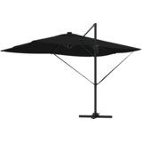 vidaXL Kantilever Roma Suncobran s LED-ima Crni 352x251x265 cm Aluminij | shoptok.hr