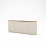 Marckeric Bež komoda v hrastovem dekorju 201x84x40 cm Loreta – | Shoptok.si