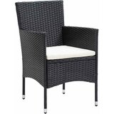  5-dijelni vrtni bistro set od poliratana i kaljenog stakla crni | shoptok.hr