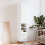 vidaXL Visoka omara visok sijaj bela 34,5x34x180 cm inženirski les Cene