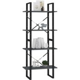 Ormarić Knjižna omara - Knjižni regal 4-nadstropna siva 60x30x140 cm trdna borovina, (21726074) | Shoptok.si