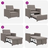 vidaXL 3-v-1 enojni kavč ležišče konvertibilna taupe tkanina | Shoptok.si