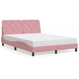  Krevet s madracem ružičasti 140x190 cm baršunasti | shoptok.hr