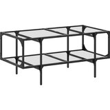  Stolić s prozirnom staklenom površinom 98,5x50x45 cm čelik Prozirna | shoptok.hr