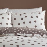 Catherine Lansfield Bela/temno rjava posteljnina za zakonsko posteljo 200x200 cm Polka Dot – | Shoptok.si